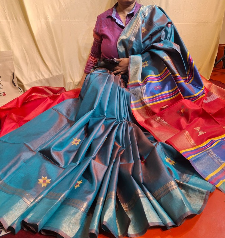 Color green maroon dual tone kalashetra/kalakshetra