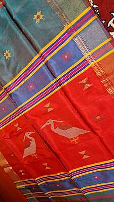 Color green maroon dual tone kalashetra/kalakshetra