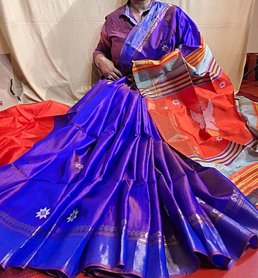 Color orange purple dual tone kalashetra/kalakshetra saree Color orange purple dual tone kalashetra/kalakshetra saree