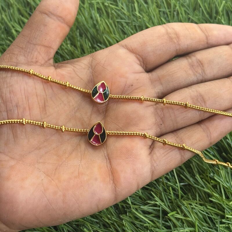 Thelagem design gold anklet