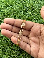 Circle Shape with white stone gold plated Bracelet