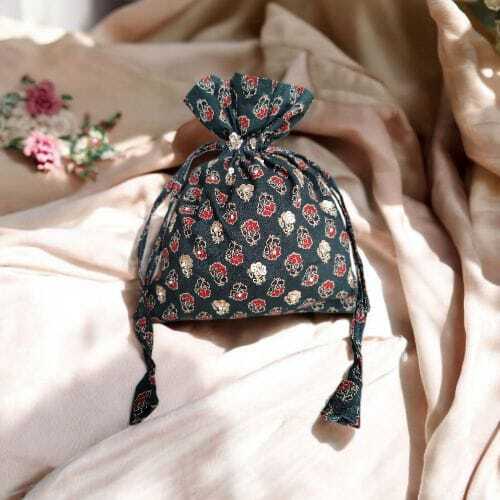 Zardozi Block Printed Potli Bag