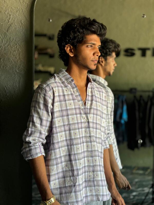 Purple and gray Flannels shirts