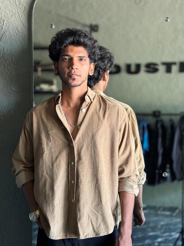 Dark beige corduroy shirt