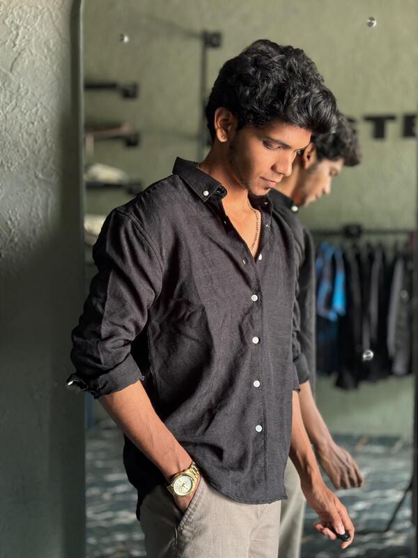 Black jacquard shirt