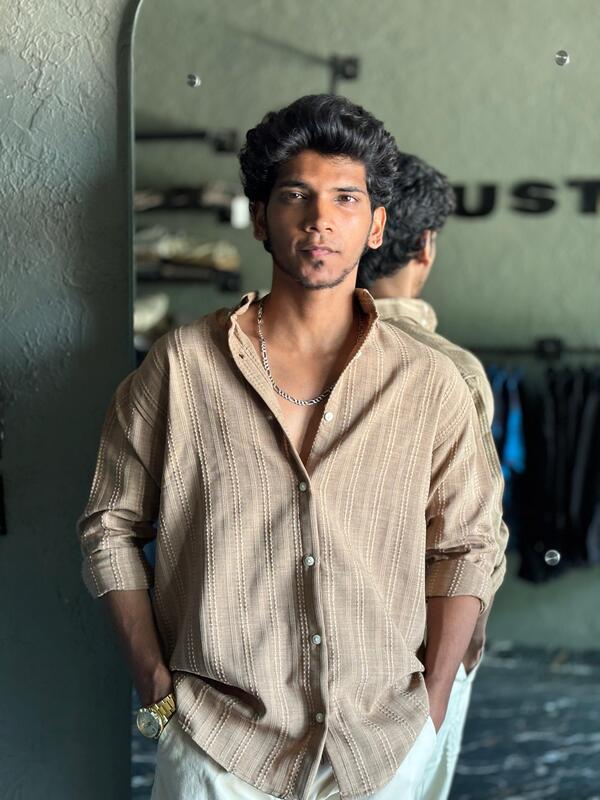 Dark beige Textured Shirt