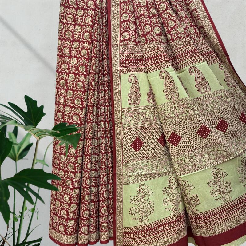 Cotton Bagh Printed Saree #2