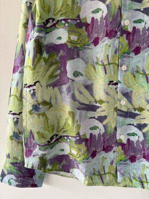 Purple and green printed shirts