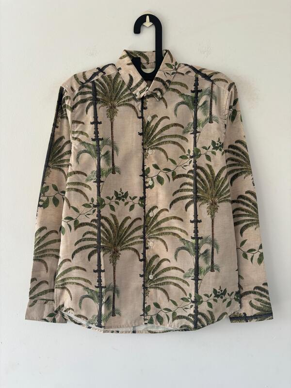 Beige and green printed shirt