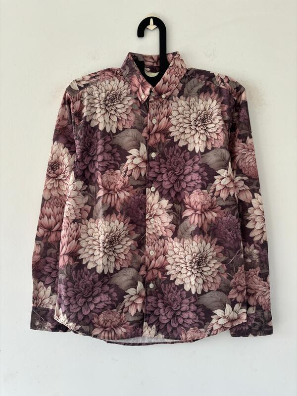 Purple floral printed shirt