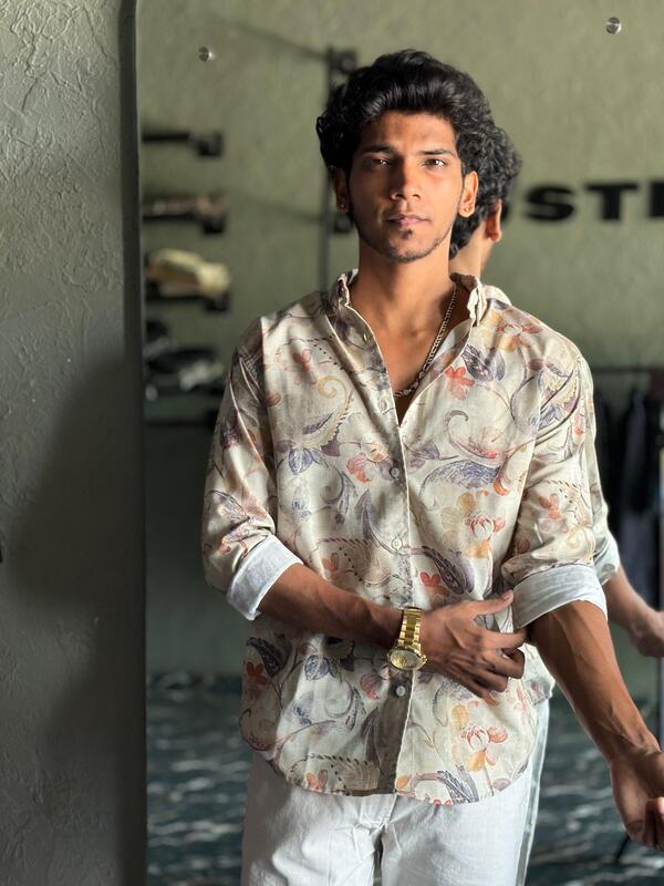 Soft green printed shirt