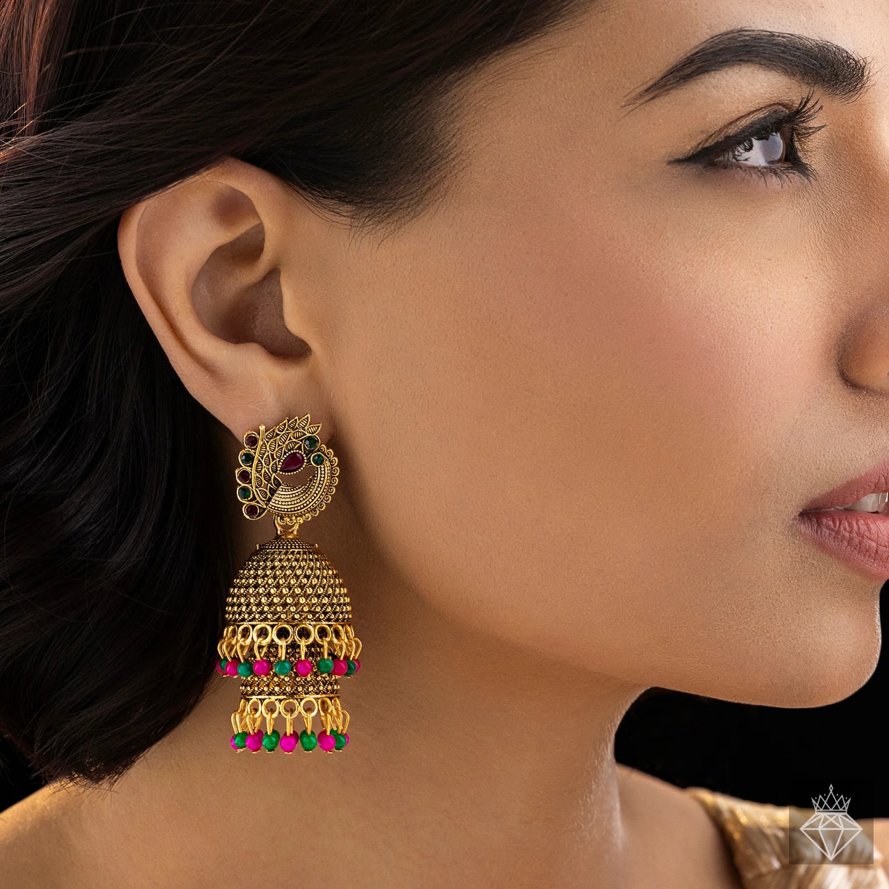 Anti-Tarnish Layered Jhumka Earrings