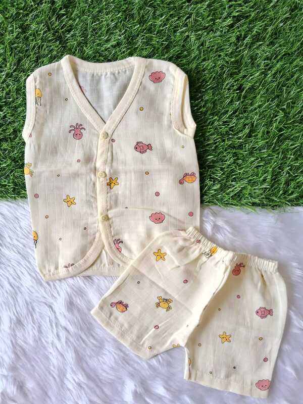 Muslin Jabla Set - Yellow Octopus