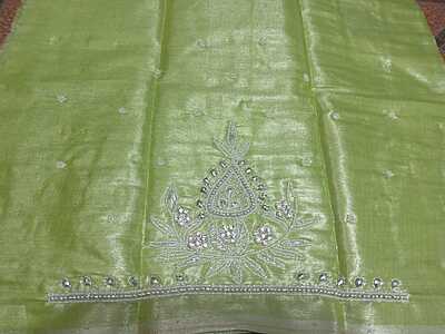 Maggam Work Blouse 1M Light Green Blue