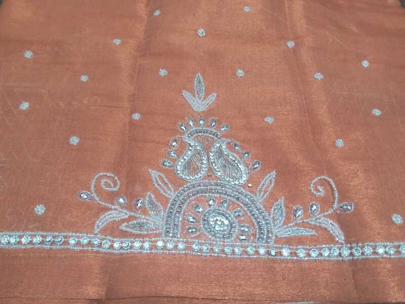 Maggam Work Blouse 1M Light Maroon Colour