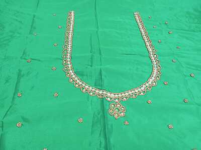 Maggam Work Blouse 1M Green Colour