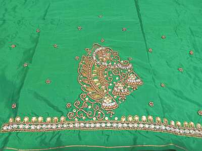 Maggam Work Blouse 1M Green Colour