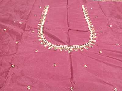 Maggam Work Blouse 1M Purple Colour