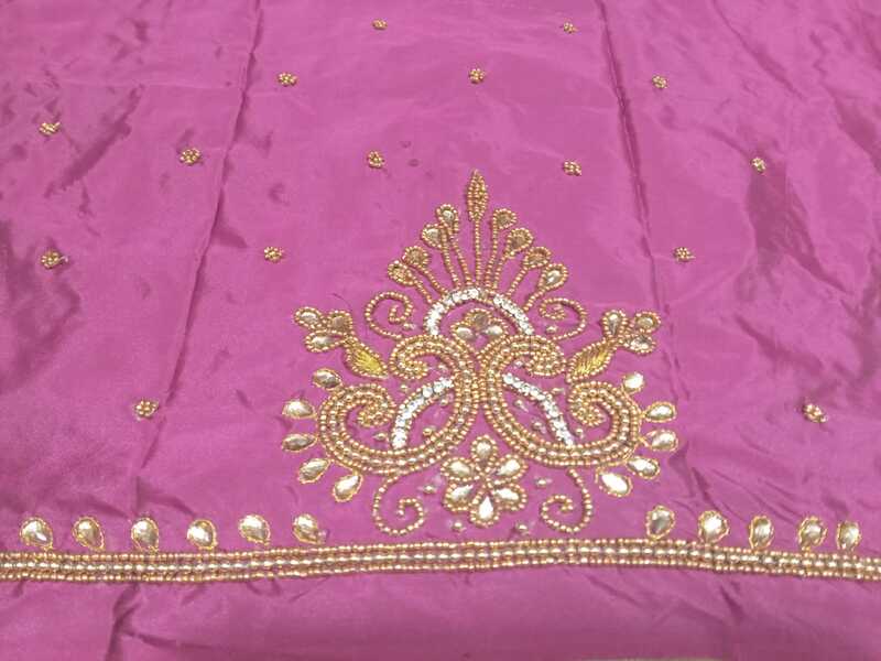 Maggam Work Blouse 1M Pink Colour Design2