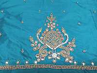 Maggam Work Blouse 1M Aqua Blue Colour