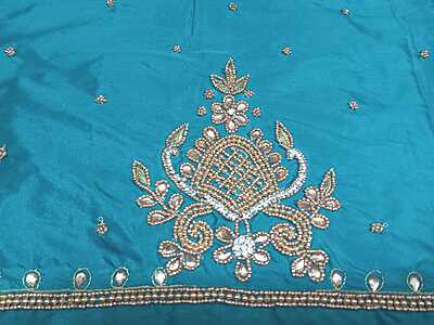 Maggam Work Blouse 1M Aqua Blue Colour