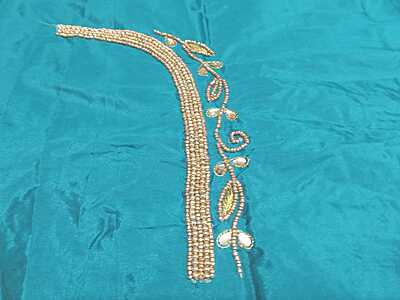 Maggam Work Blouse 1M Aqua Blue