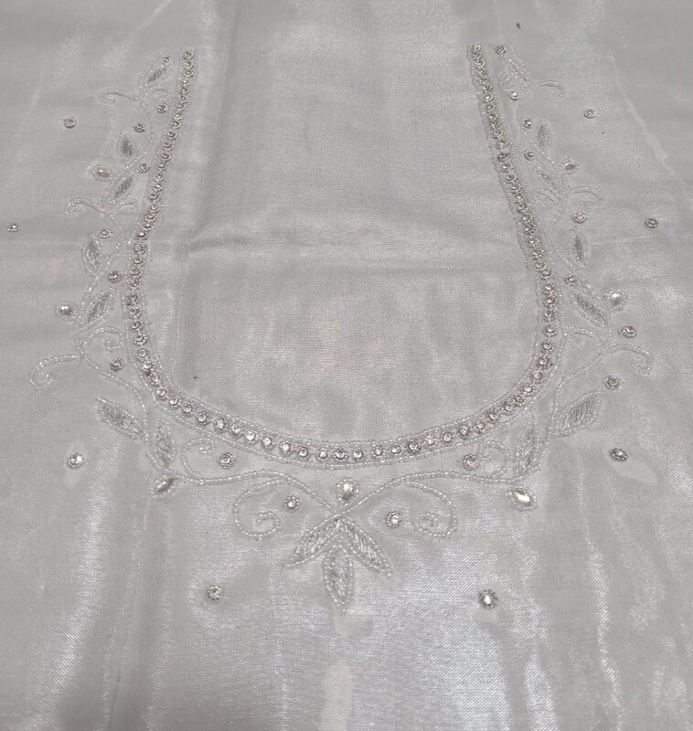 Maggam Work Blouse 1M Silver Colour