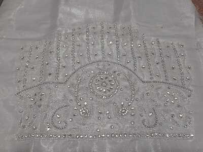 Maggam Work Blouse 1M Silver Colour