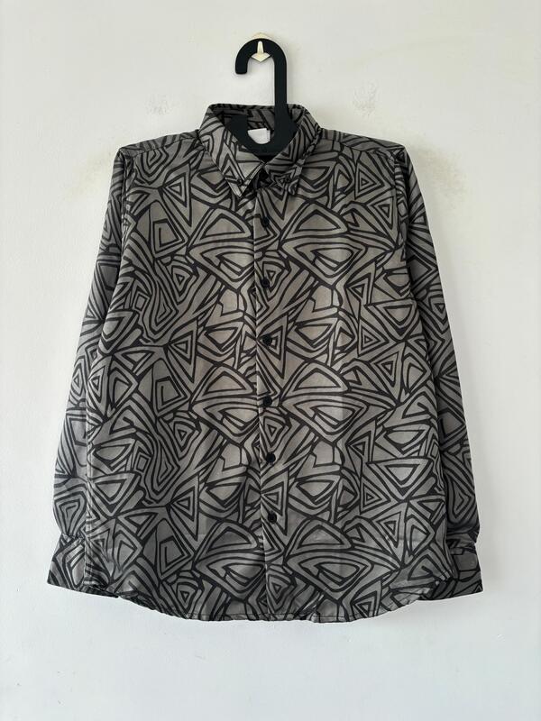 Grey Geometric designer shirt