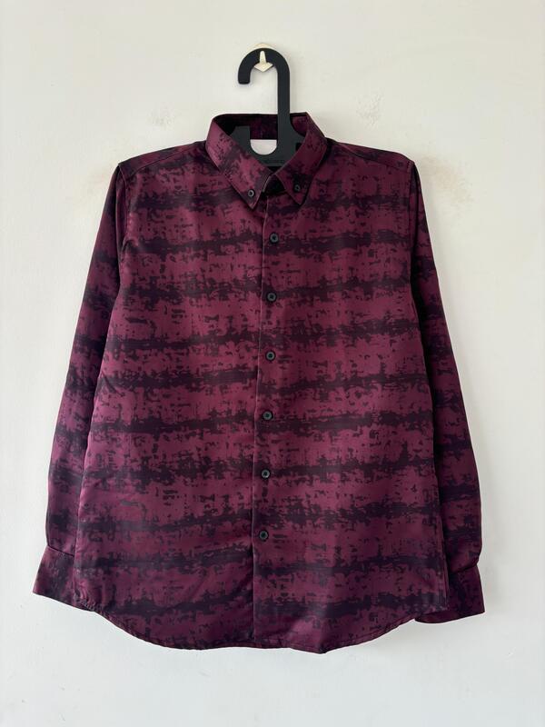 Maroon Abstract striped designer shirt