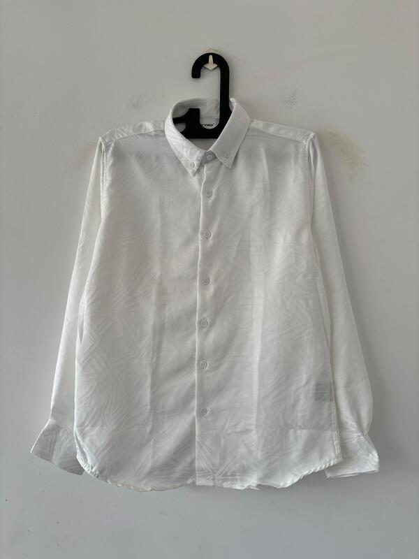 White Geometric designer shirt