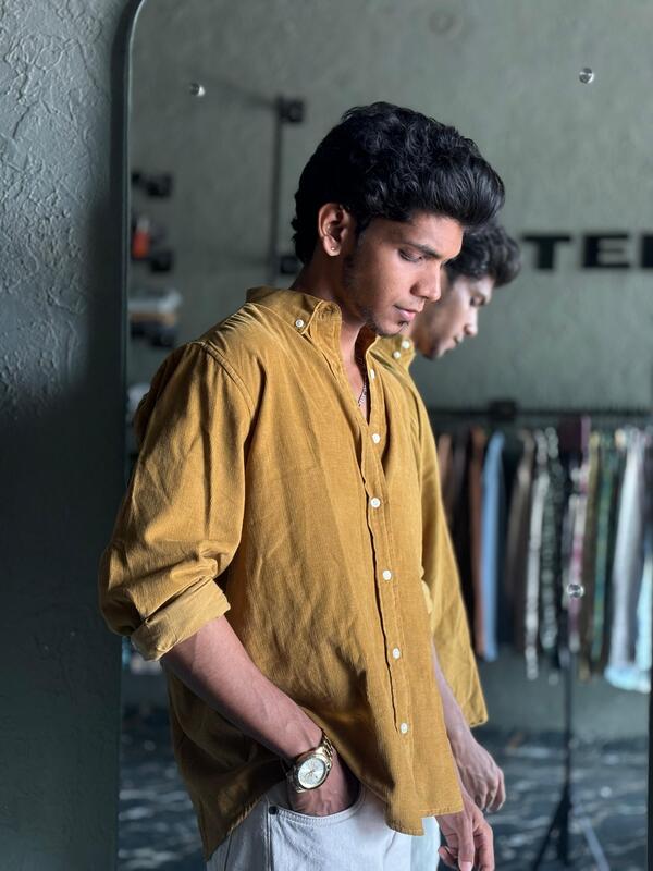 Mustard yellow corduroy shirt