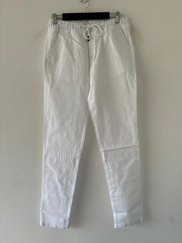 White linen pants