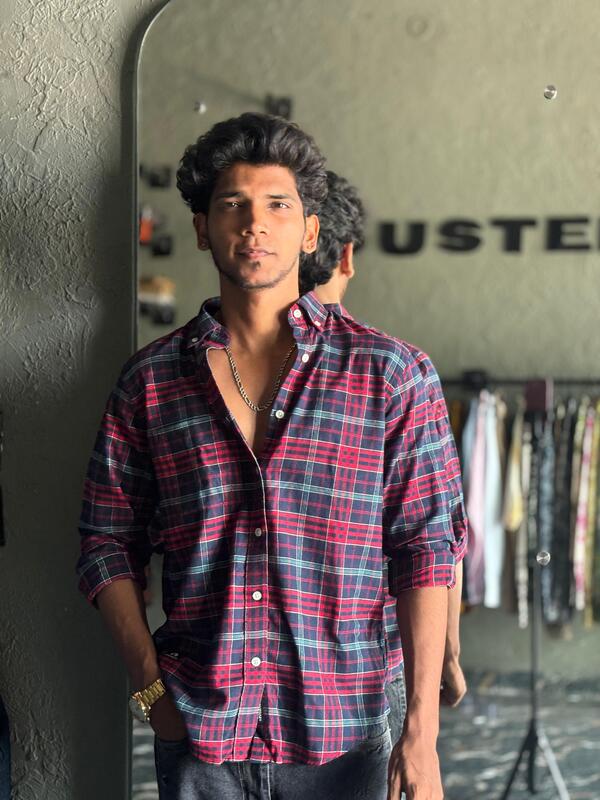 Magenta & Navy Flannels shirt