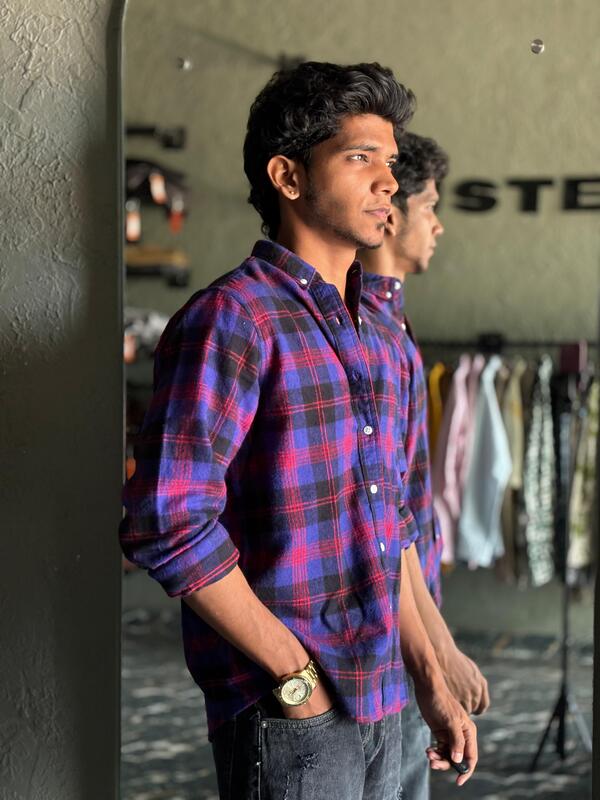 Violet & red Flannels shirt