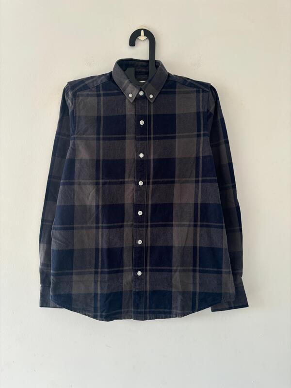 Navy & fossil gray Flannels shirt