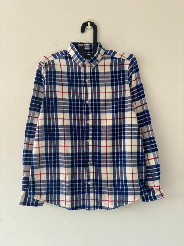 Royal blue & white Flannels shirt