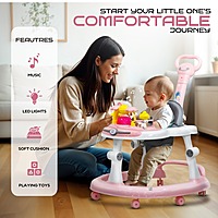 Baby Walker with Push Handle – Pink