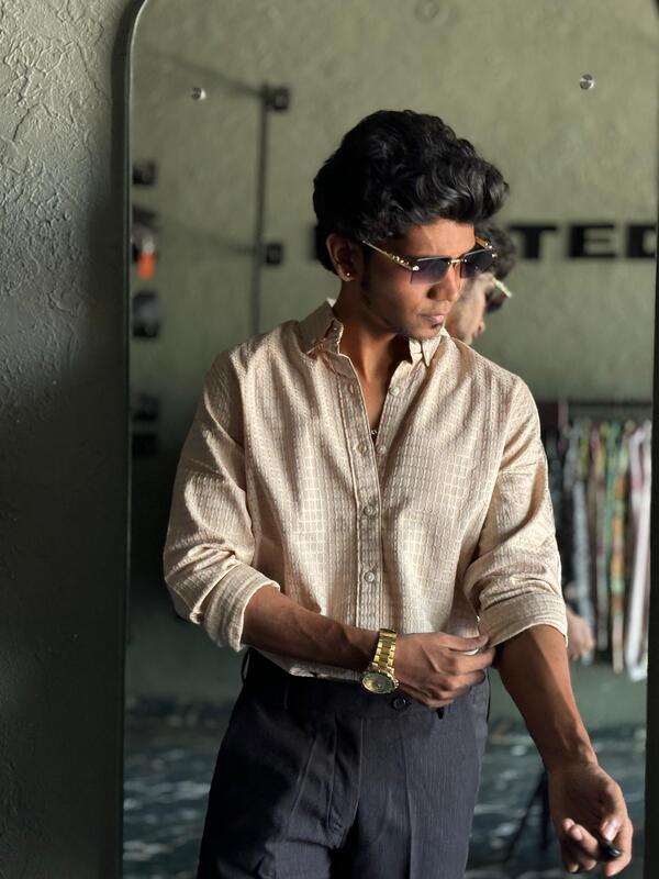 Beige textured shirt