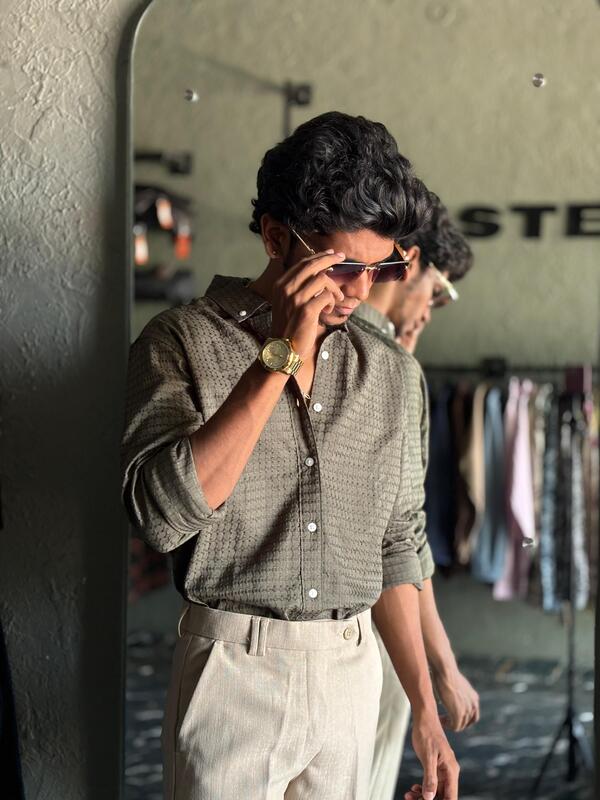 Olive textured shirt