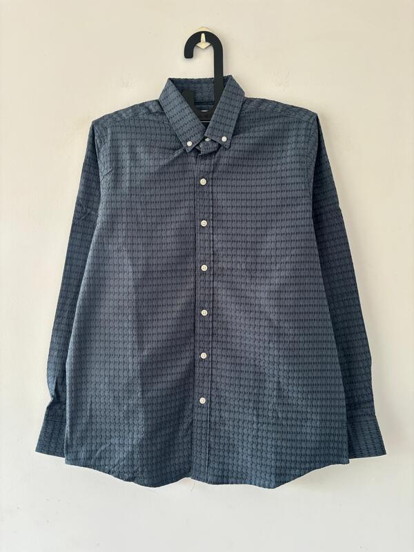 Steel blue textured shirt
