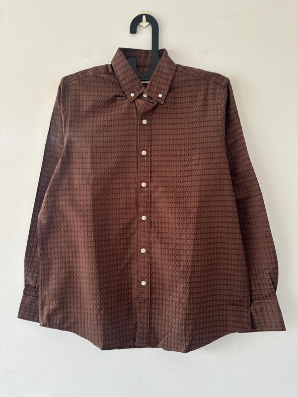 Coffee brown textured shirt