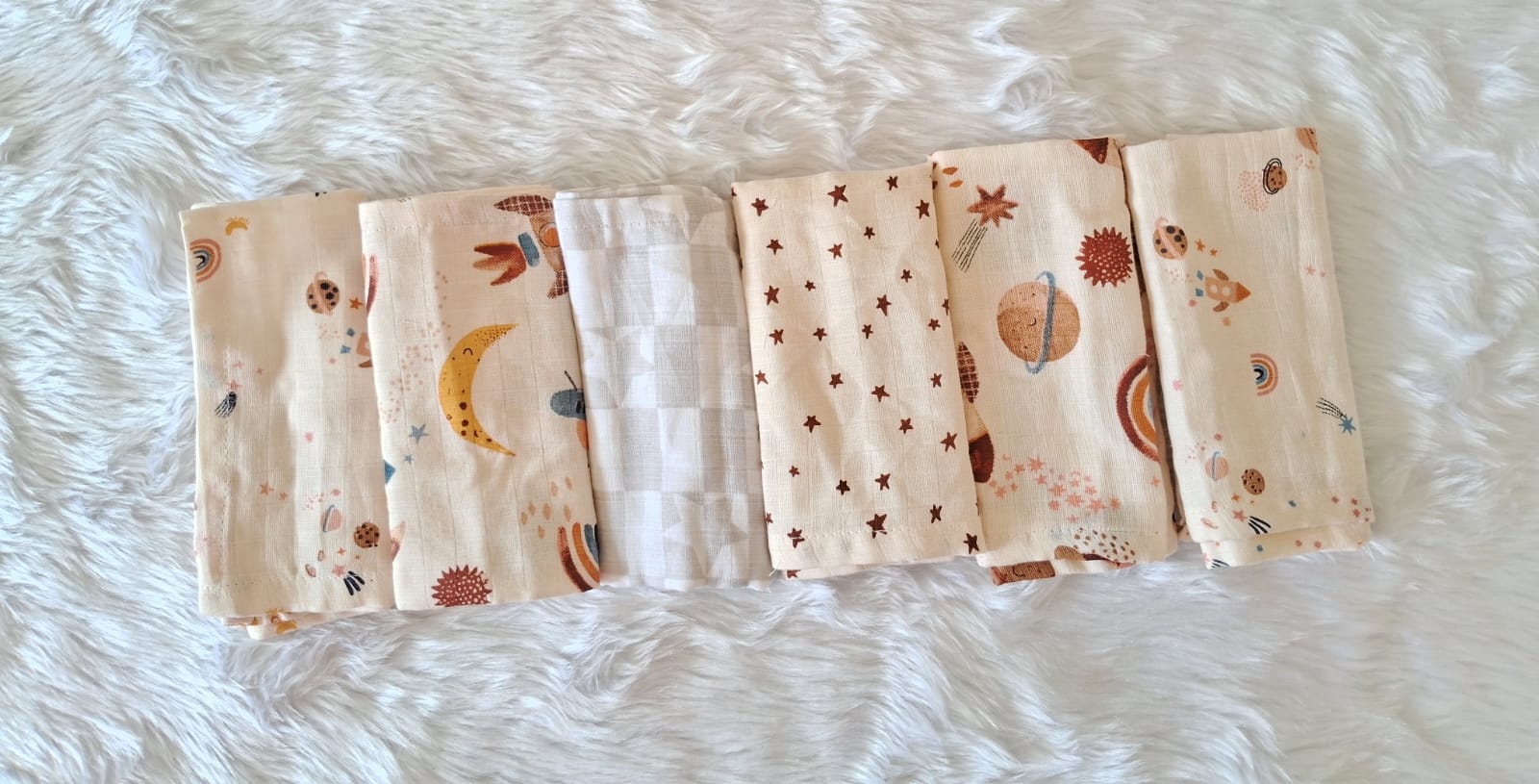 Muslin Baby towel small-5 combo (Assorted Prints)