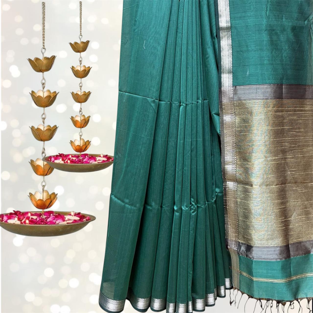 Maheshwari Silk Kosa Pallu Saree #4