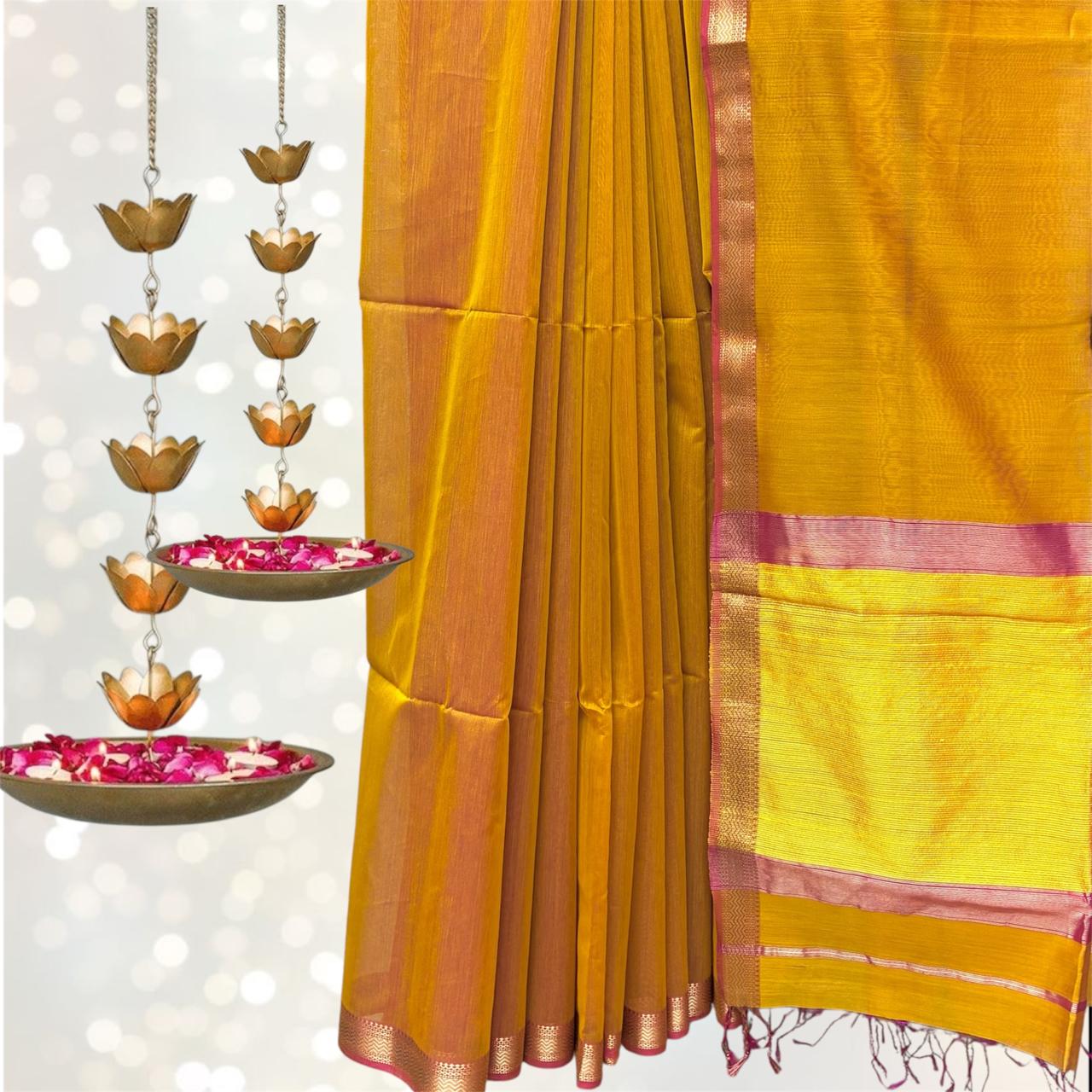 Maheshwari Silk Kosa Pallu Saree #6