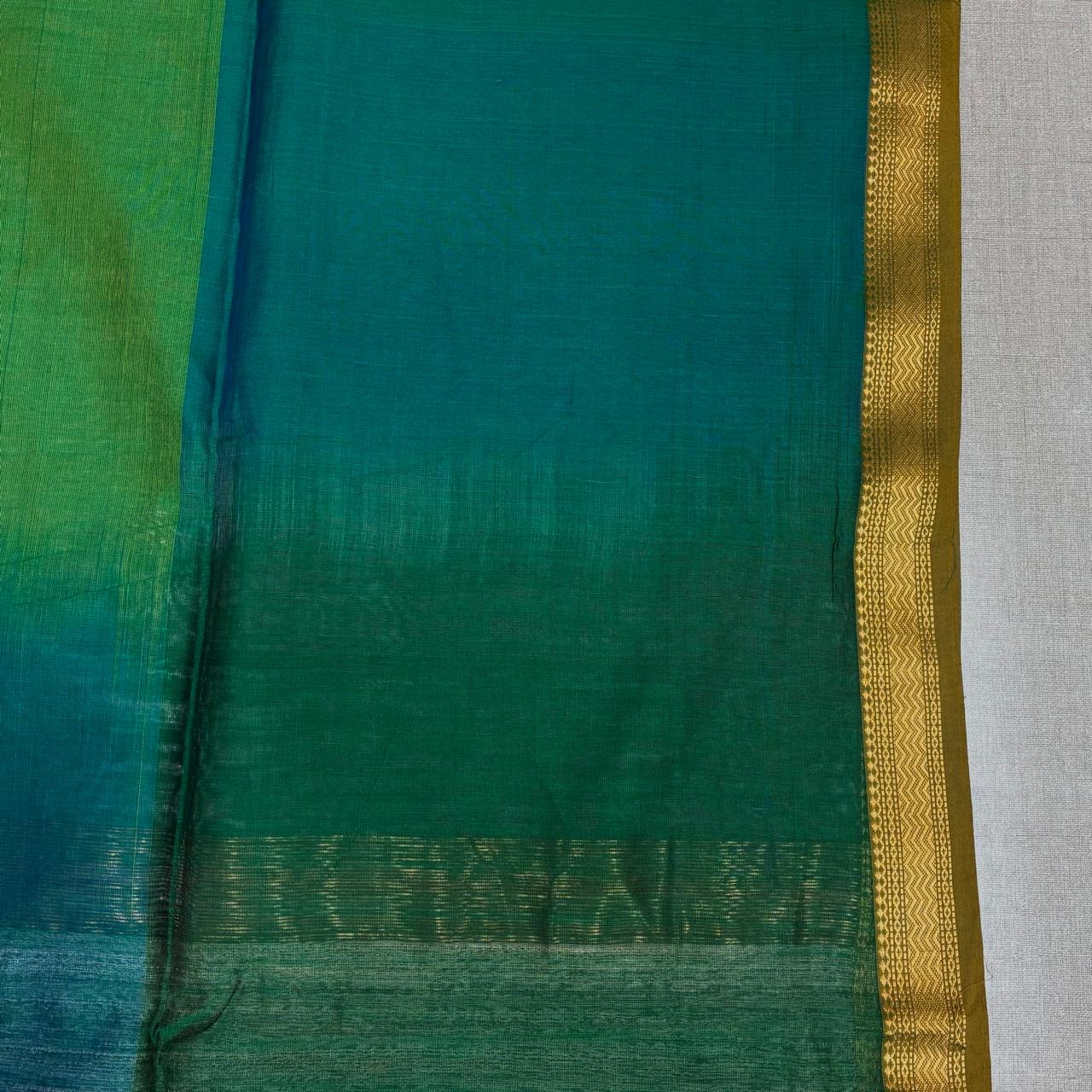Maheshwari Silk Dual Tone Kosa Pallu Saree #10