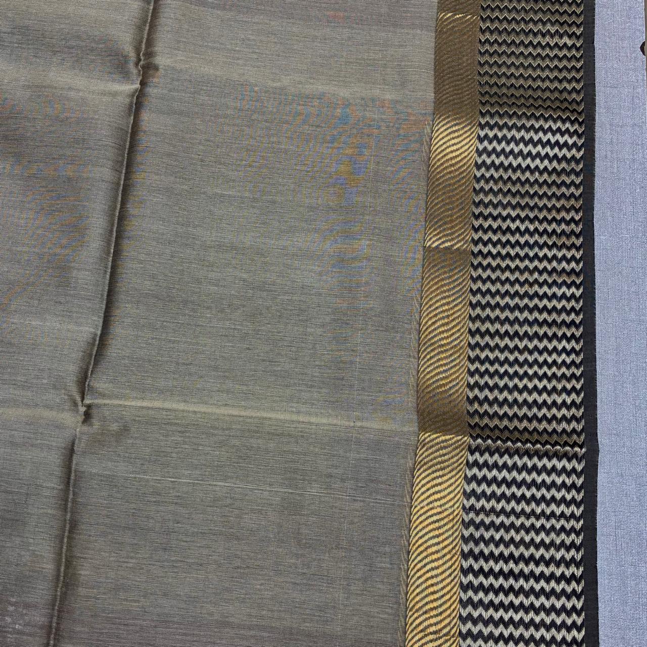 Maheshwari Silk Zig Zag Resham Border Saree #15