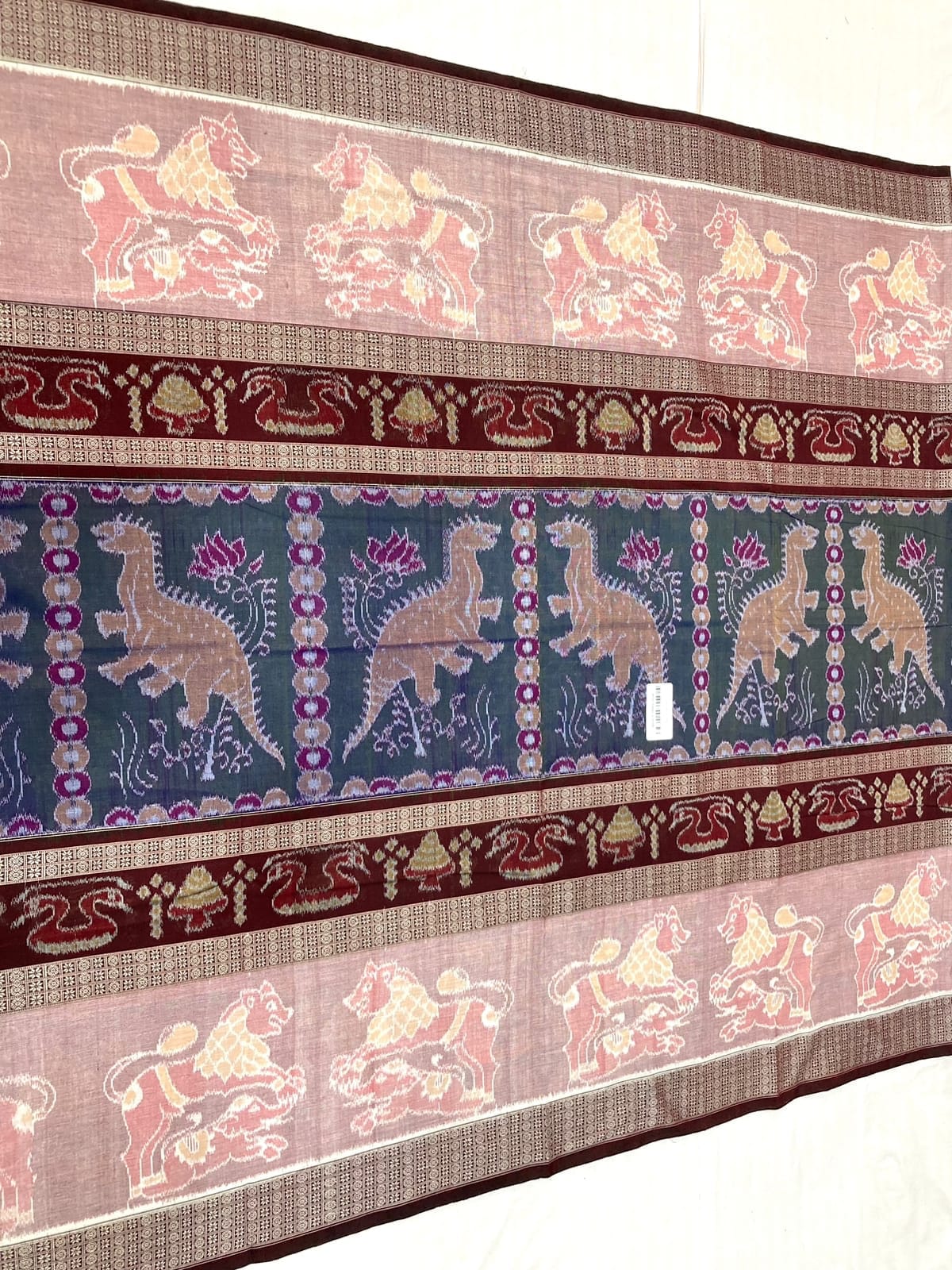 DINOSAUR BANDHA DOUBLE BORDER SAREE