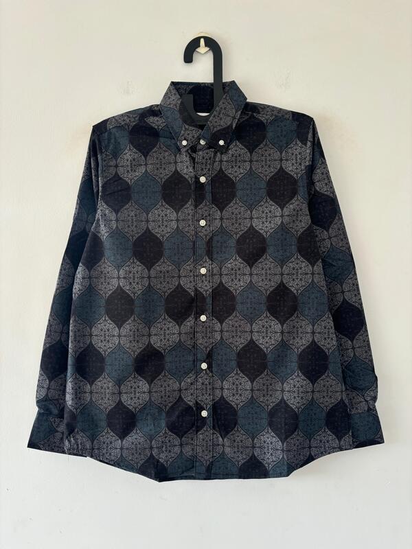 Black & Teal Geometric printed shirt