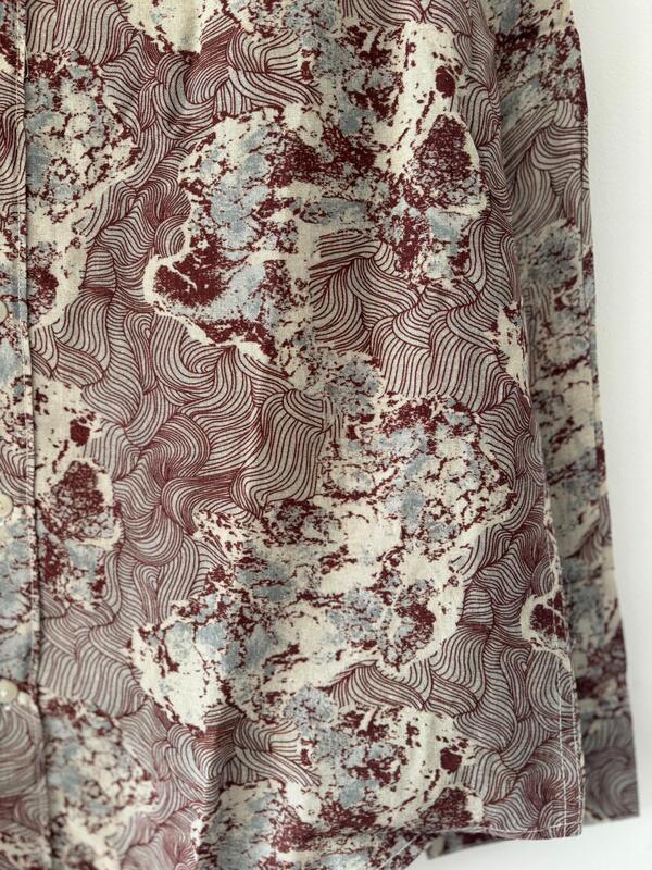 Beige & Wine Marble printed shirt